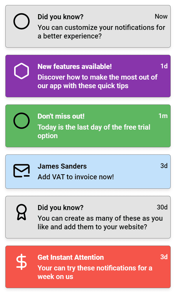 Notifications for your website